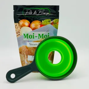 Moi Moi steaming cooking pouches bags. Pack of 100 with collapsible funnel. Okpa, Ekuru, and Ofada Multicolor