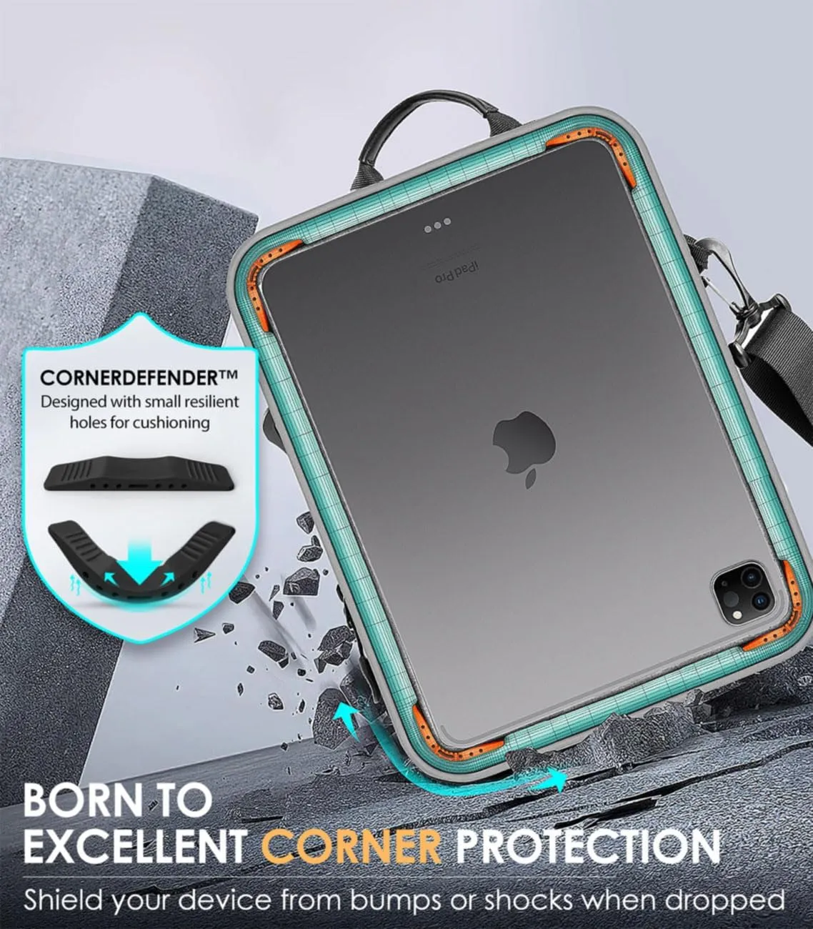 MoKo 9-11 Inch Tablet Sleeve Bag 360° Protetive Carrying Case Compatible with iPad 10th 10.9, iPad Air 5/4th 10.9, iPad 9/8th 10.2, iPad Pro 11, Tab S8/S9 11, with Handle and Shoulder Strap, Gray