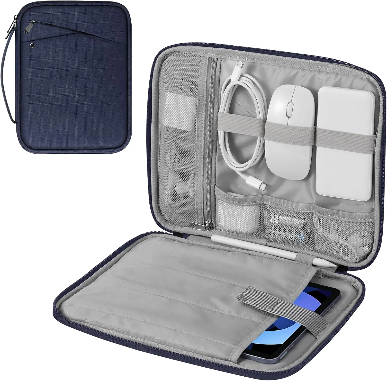 MoKo 9-11 Inch Tablet Sleeve Carrying Case with Handle, Padded Protective Travel Bag for New 11 inch iPad Air M3 2025, iPad A16 11", iPad Pro 11 M4, iPad 10/9/8/7th, Tab S9/S8 11, Indigo