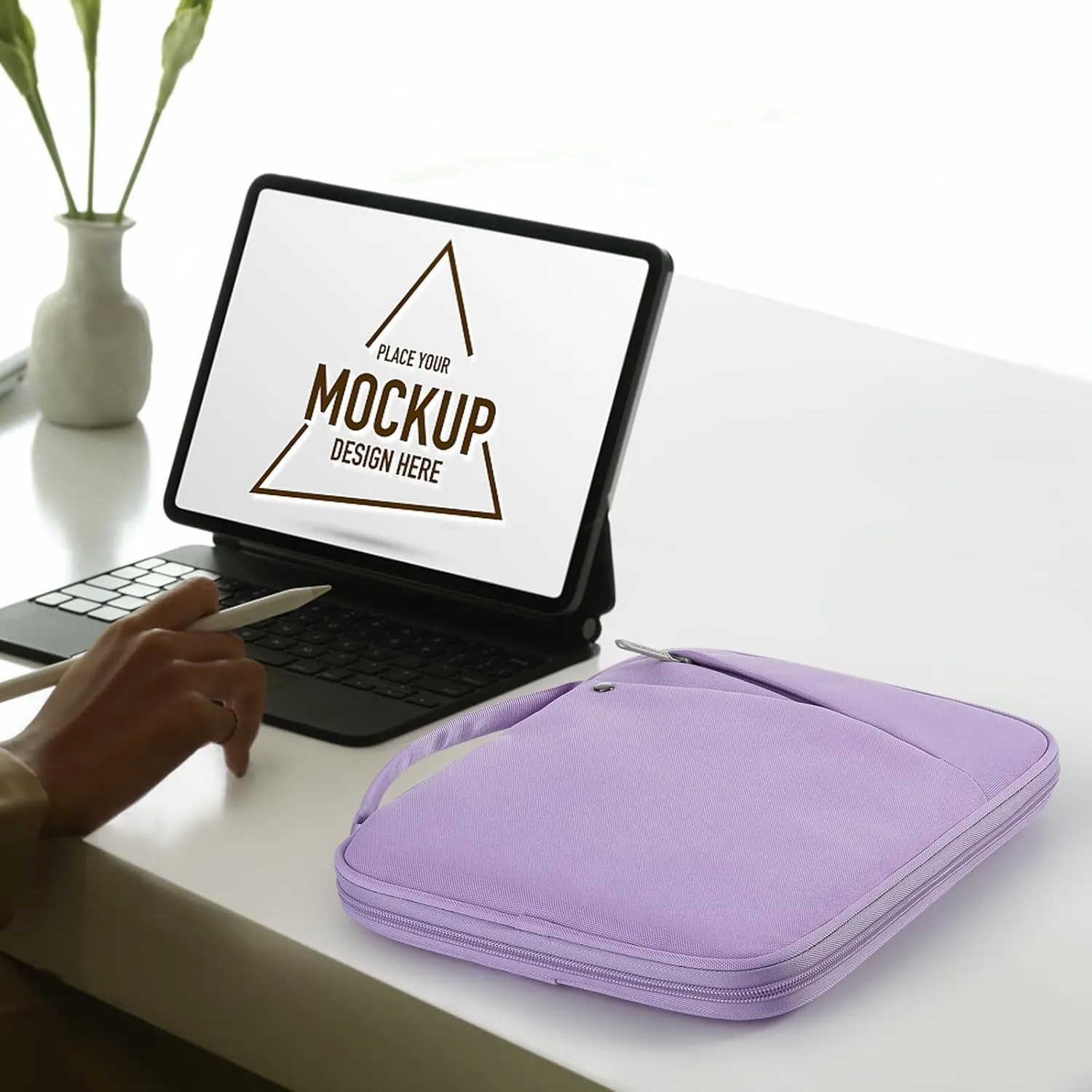 MoKo 9-11 Inch Tablet Sleeve Carrying Case with Handle, Padded Protective Travel Bag for New 11 inch iPad Air M3 2025, iPad A16 11", iPad Pro 11 M4, iPad 10/9/8/7th, Tab S9/S8 11, Purple