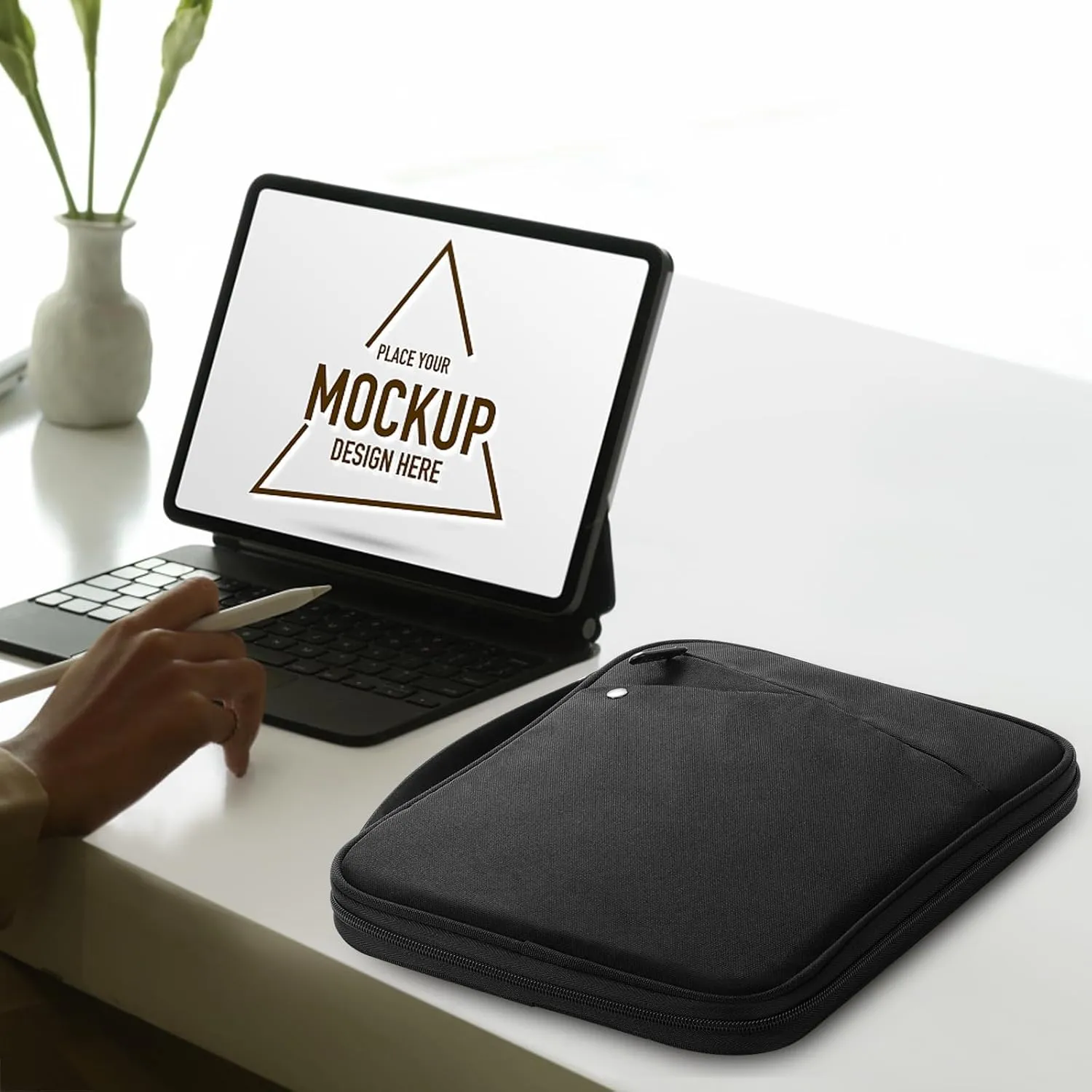 MoKo 9-11 Inch Tablet Sleeve Carrying Case with Handle, Padded Protective Travel Bag for New iPad Air/Pro 11 inch 2024, iPad 10th Gen 10.9, iPad Air 5/4th 10.9, iPad 9/8th 10.2, Tab S9/S8 11, Black