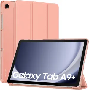 MoKo Case for Galaxy Tab A9 /A9 Plus 11 inch 2023, Slim Stand Protective Smart Cover with Hard PC Translucent Back Shell for Tab A9 Plus Tablet (SM-X210/X216/X218), Auto Wake/Sleep, Apricot Orange