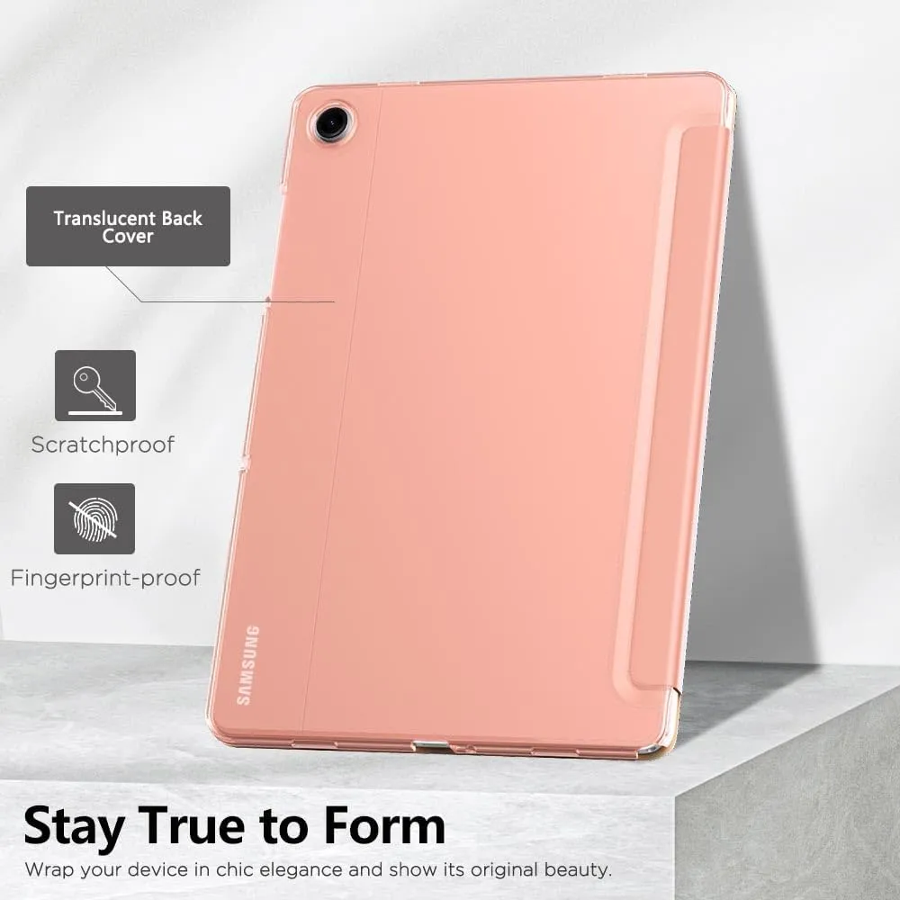 MoKo Case for Galaxy Tab A9 /A9 Plus 11 inch 2023, Slim Stand Protective Smart Cover with Hard PC Translucent Back Shell for Tab A9 Plus Tablet (SM-X210/X216/X218), Auto Wake/Sleep, Apricot Orange