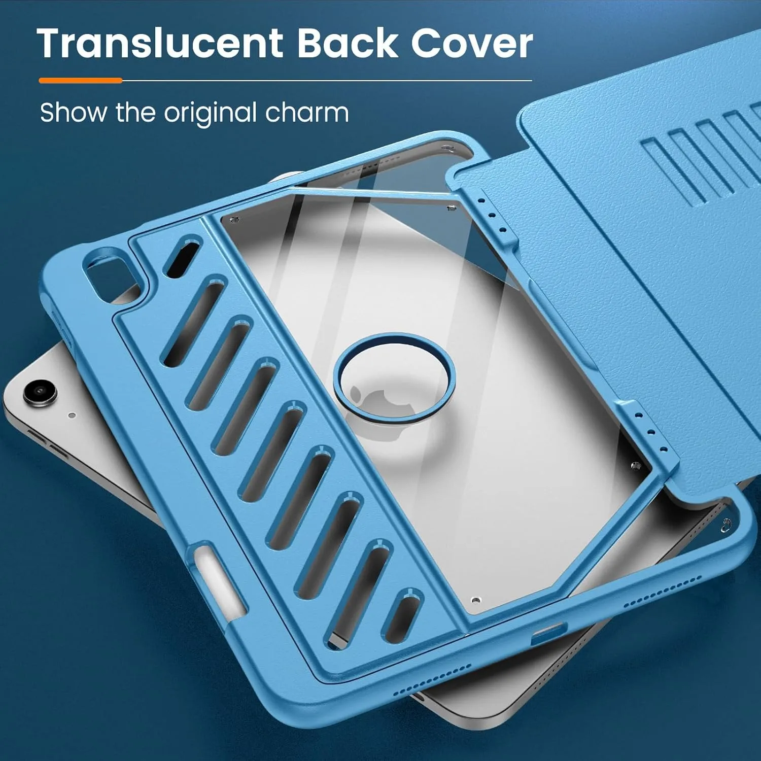 MoKo Case for iPad (A16) 11th Generation 11-inch 2025/iPad 10th Generation 10.9-inch 2022 with Pencil Holder, [10 Strong Magnetic Viewing Angle] Fully-Body Rugged Heavy Duty Protective Case, Cyan Blue