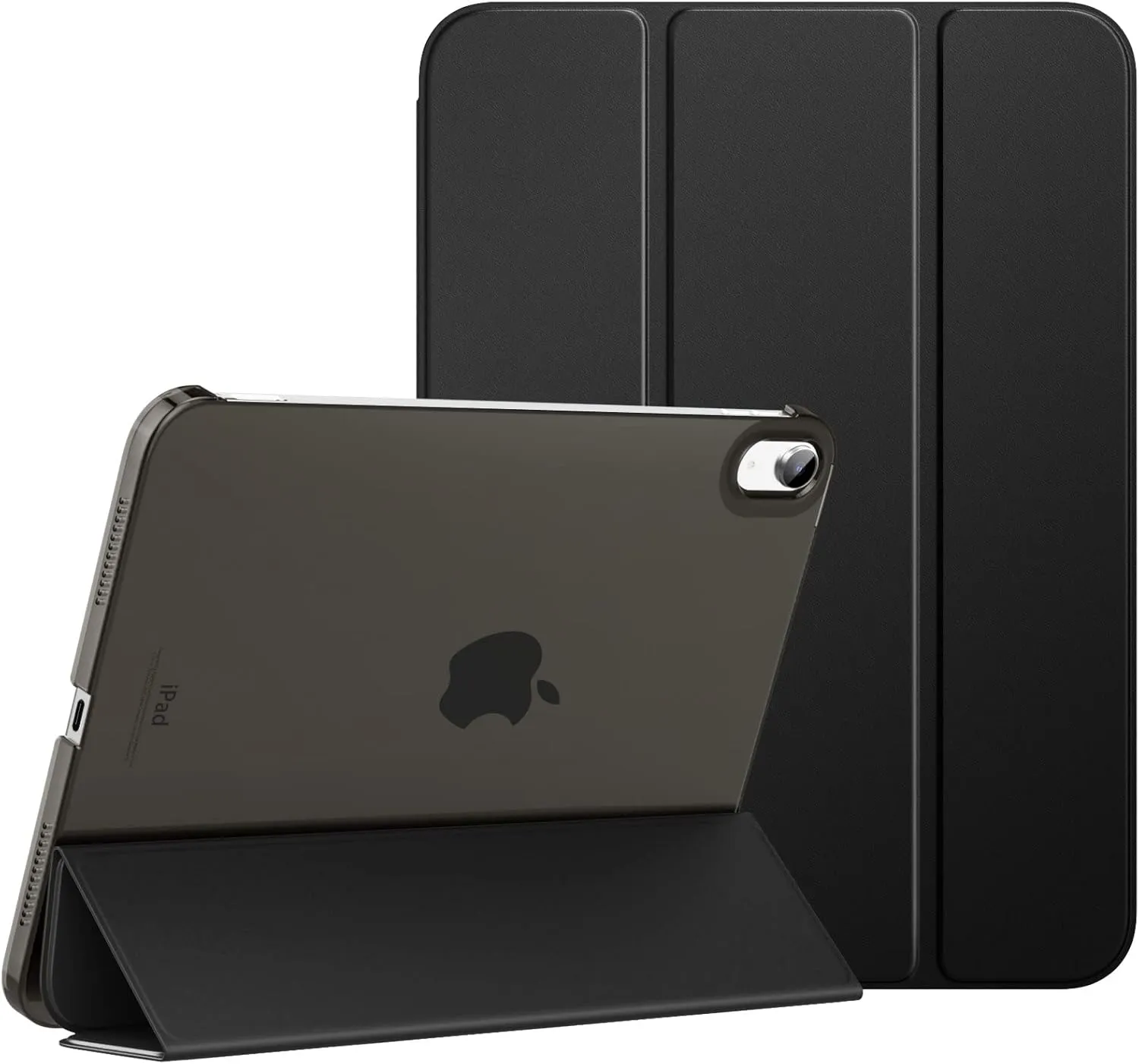 MoKo for iPad (A16) 11th Generation Case 11 Inch 2025, iPad 10th Generation Case 10.9 Inch 2022, Slim Stand Hard PC Translucent Back Shell Smart Cover, Support Touch ID, Auto Wake/Sleep, Black