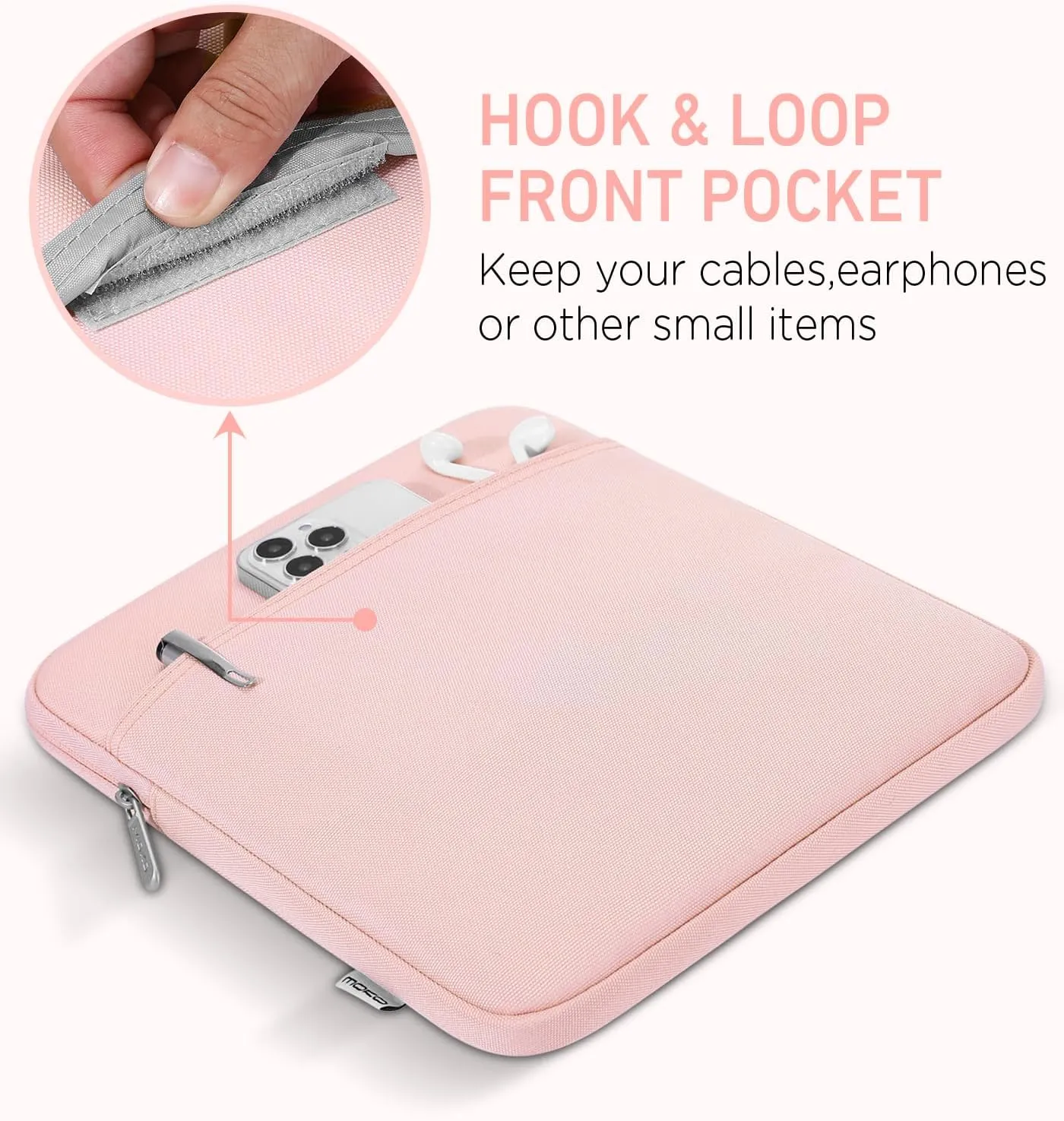 Moko Kindle Sleeve Compatible with Kindle Scribe 10.2 inch (2024 and 2022 Release), Protective Pouch Bag Case Cover with Dual Pockets and Pen Holder, Scratch-Resistant Soft Fluffy Lining, Pink
