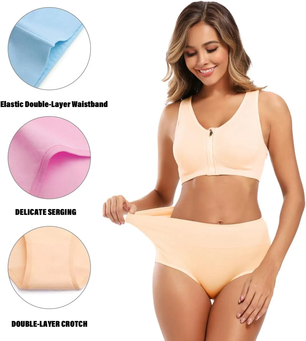 Molasus Women's Cotton Underwear High Waisted Full Coverage Ladies Panties (Regular & Plus Size)