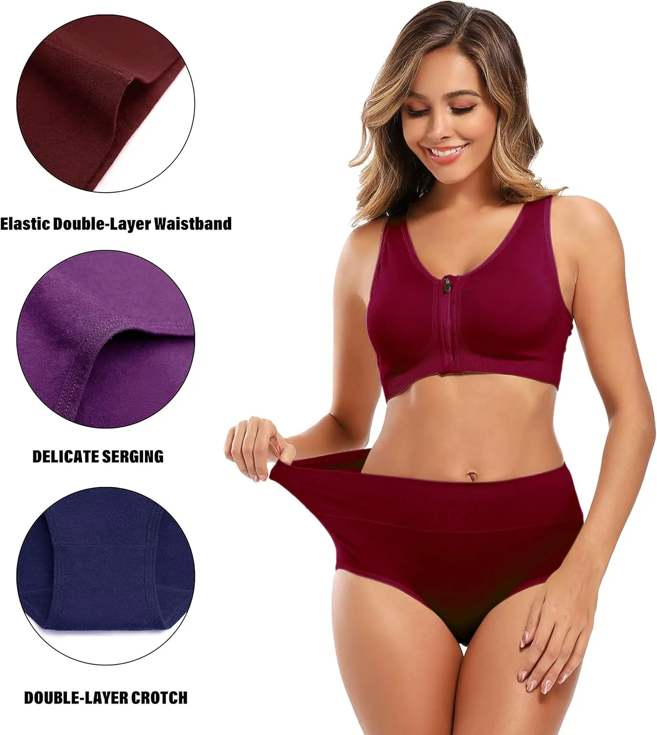 Molasus Women's Cotton Underwear High Waisted Full Coverage Ladies Panties (Regular & Plus Size)