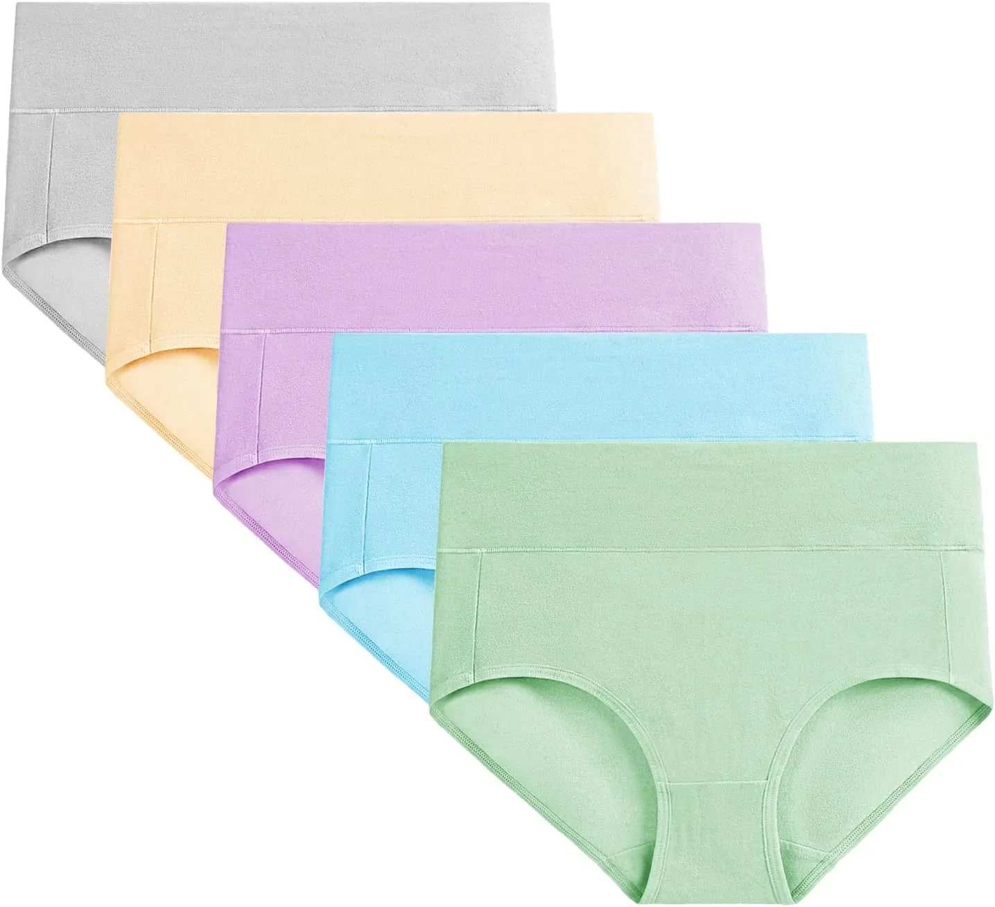 Molasus Women's Cotton Underwear High Waisted Full Coverage Ladies Panties (Regular & Plus Size)
