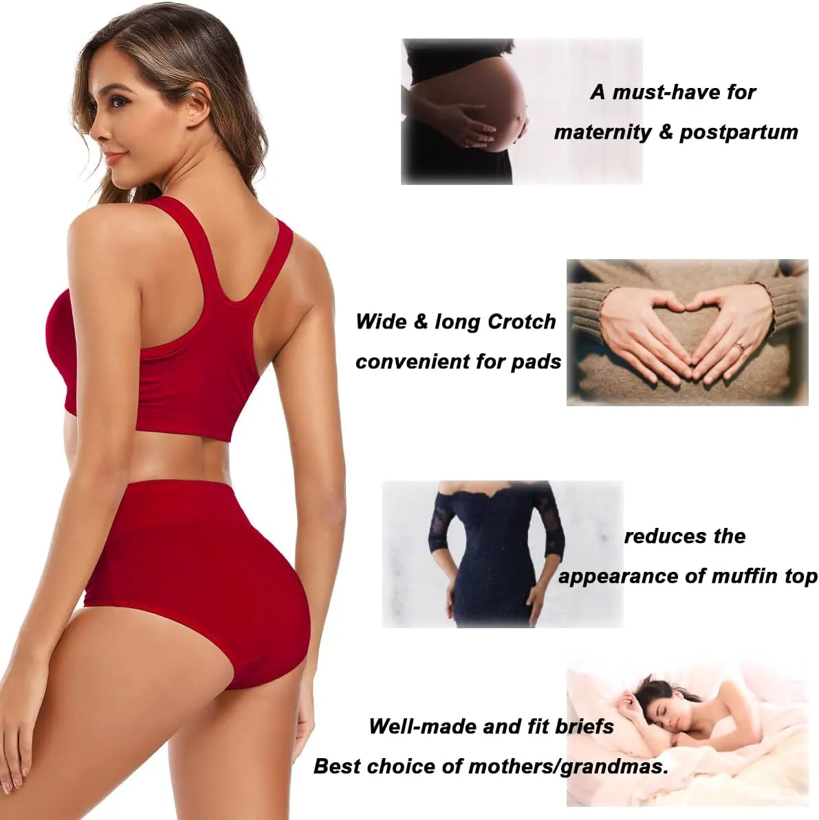 Molasus Women's Cotton Underwear High Waisted Full Coverage Ladies Panties (Regular & Plus Size)