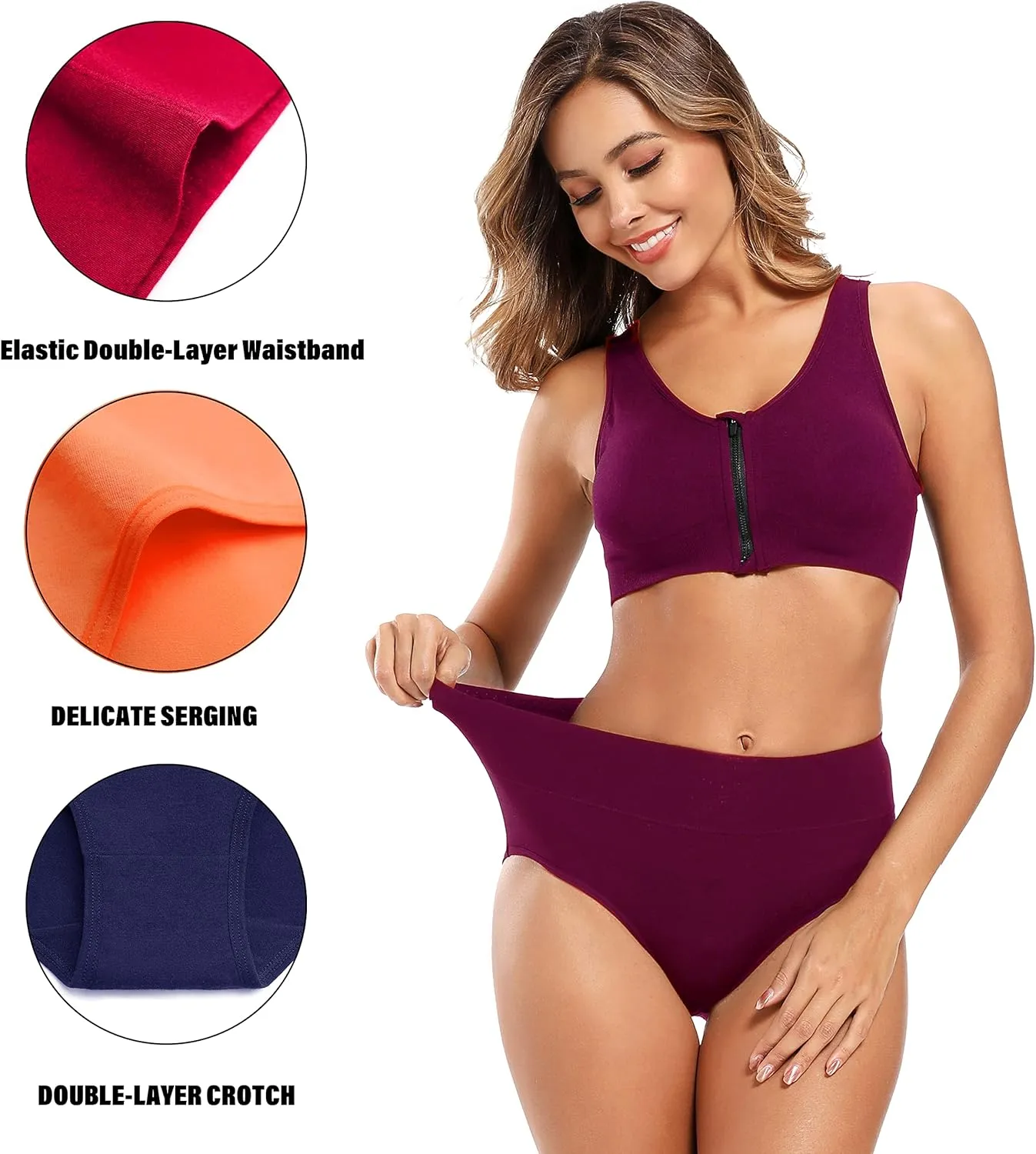 Molasus Women's Cotton Underwear High Waisted Full Coverage Ladies Panties (Regular & Plus Size)