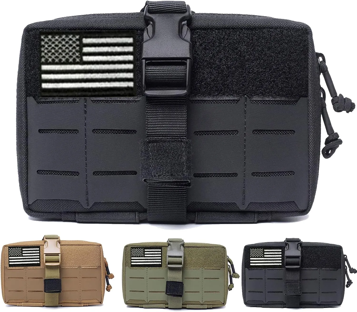 Molle Admin Pouch, Molle Pouches Tactical Small, Black Rip Away Utility EDC Pouch for Vest Belt Backpack Magazine Flashlight Map