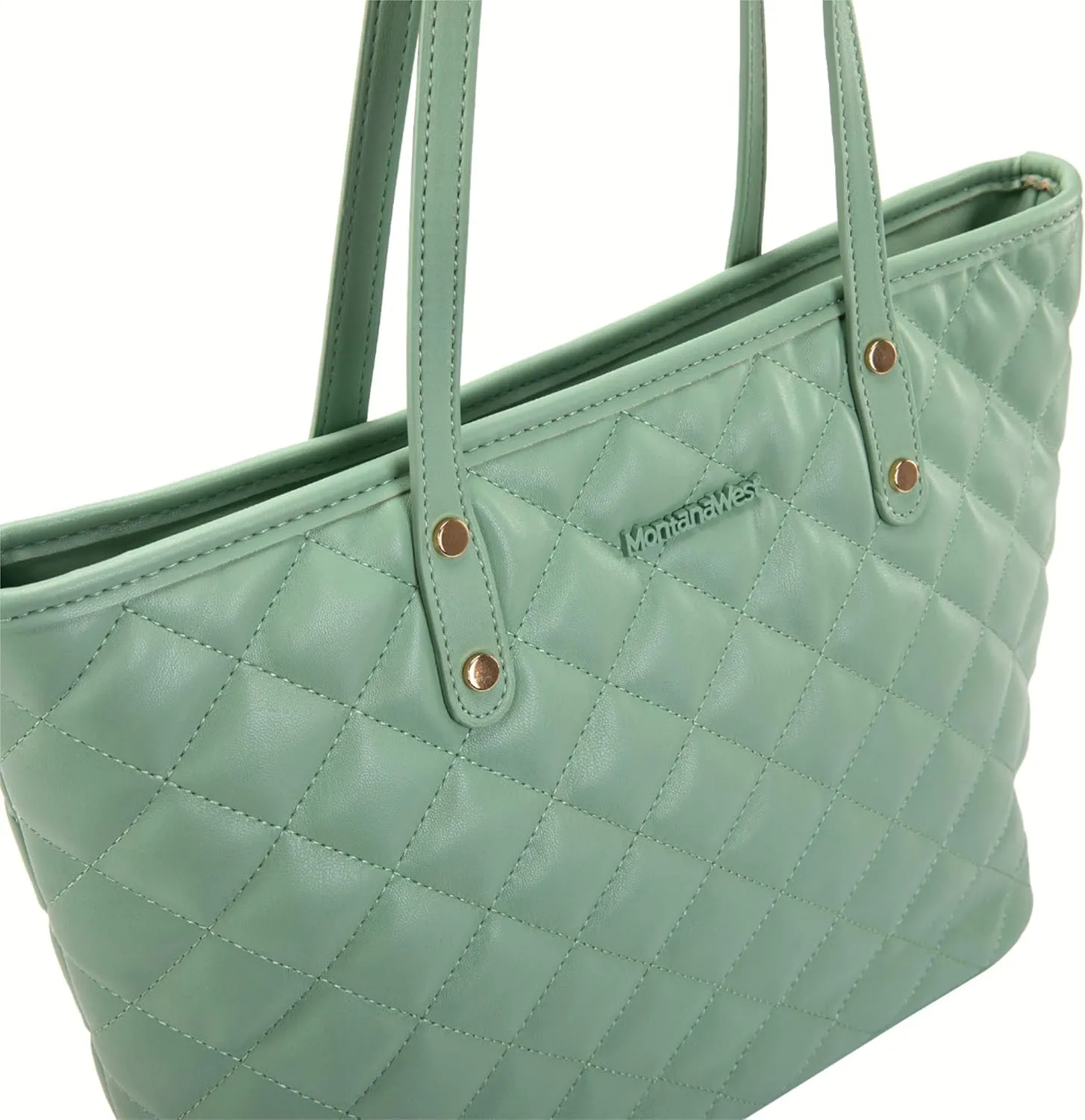 Montana West Quilted Tote Bag for Women Large Shoulder Bag Fashion Handbags with Top Zipper