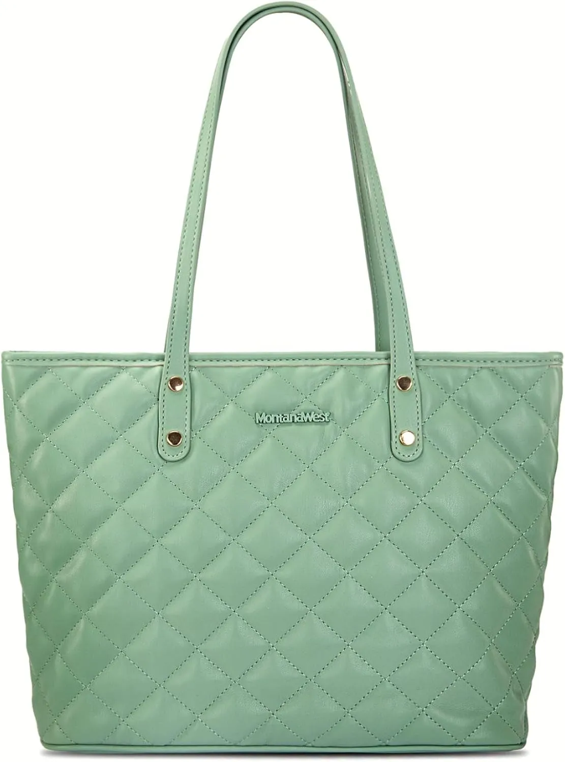 Montana West Quilted Tote Bag for Women Large Shoulder Bag Fashion Handbags with Top Zipper