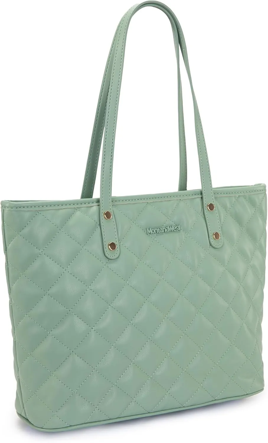 Montana West Quilted Tote Bag for Women Large Shoulder Bag Fashion Handbags with Top Zipper
