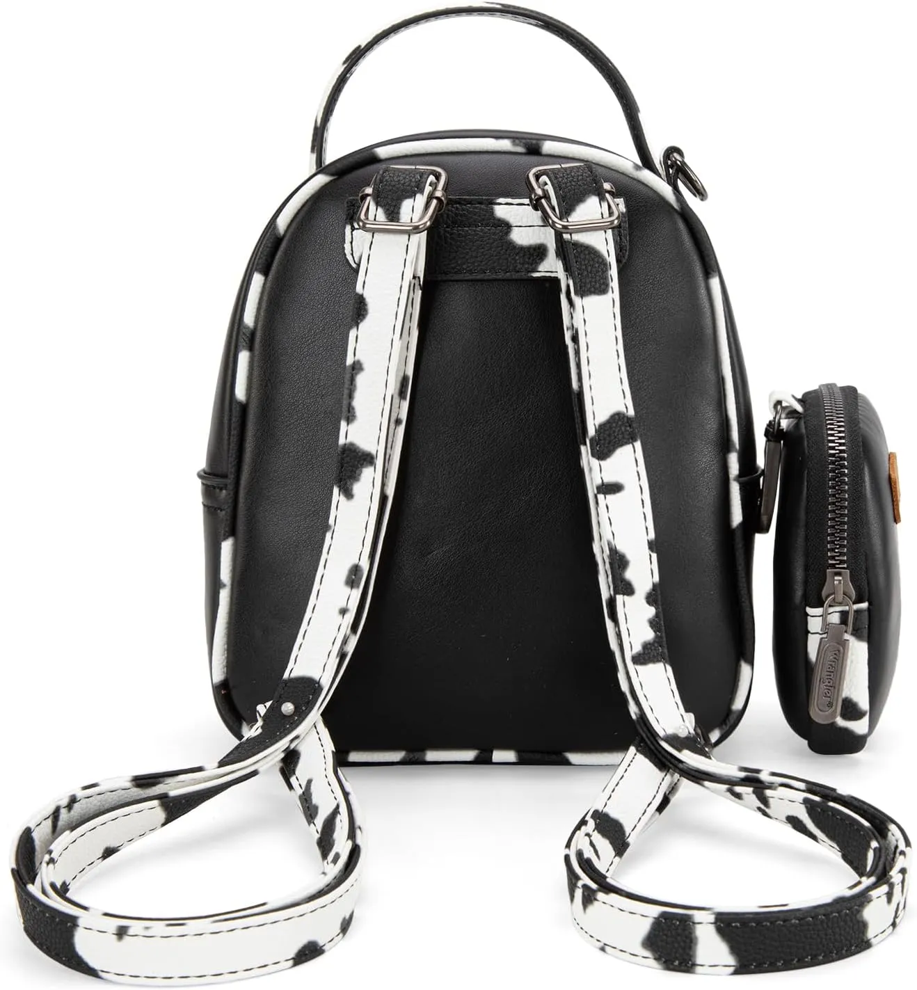 Montana West Wrangler Mini Backpack Cute Cow Print Backpack Purse for Girls and Women, Black WG102-8600BK