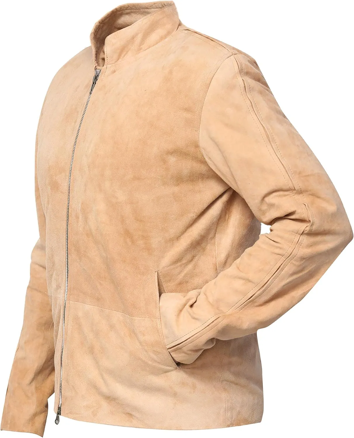 Morocco Daniel Craig Blouson Fawn Suede Leather Jacket