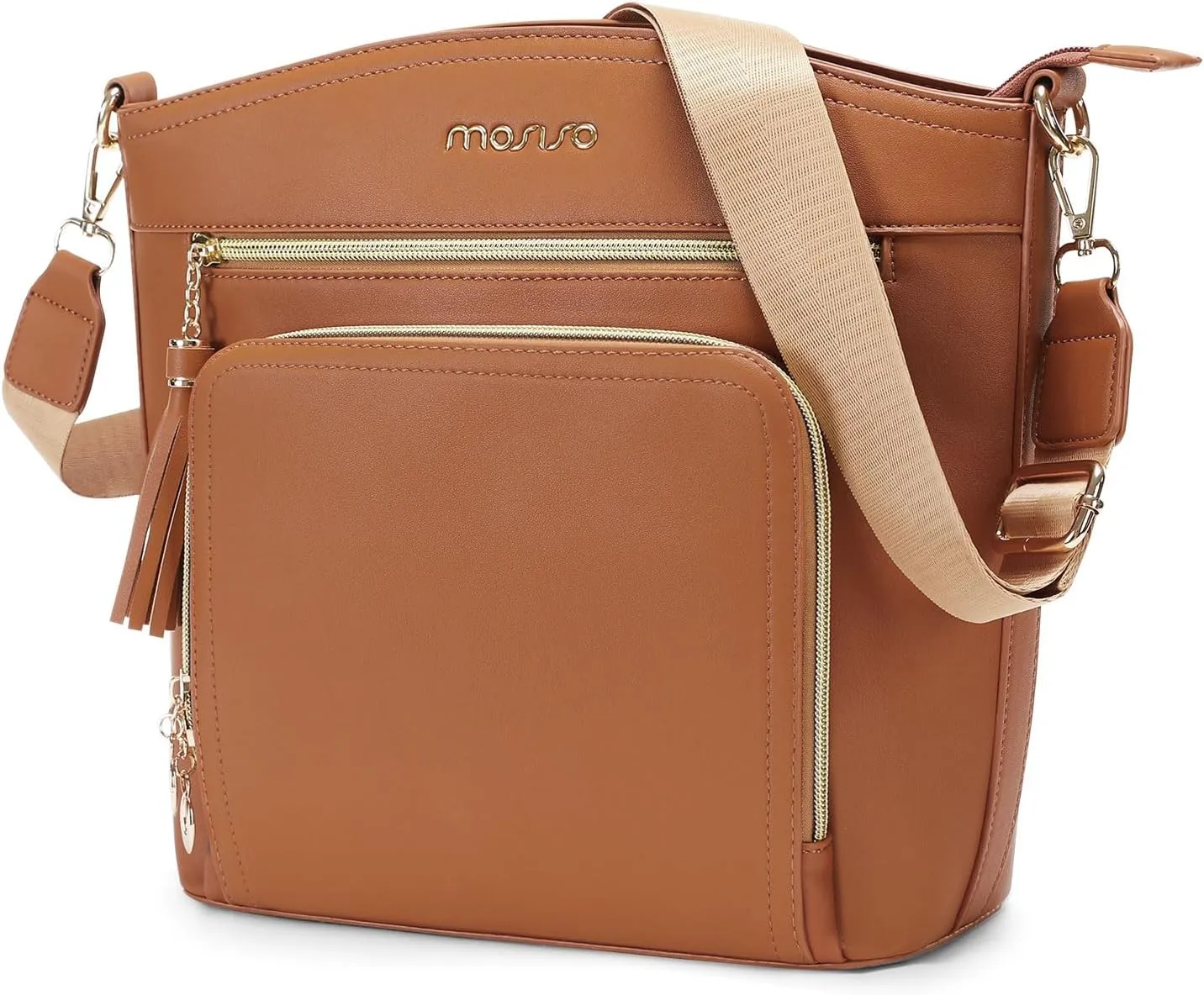 MOSISO Crossbody Bag, Purses for Women Crossbody, Multi Pockets Handbag Shoulder Bag with Card Holder Wallet & Tassel