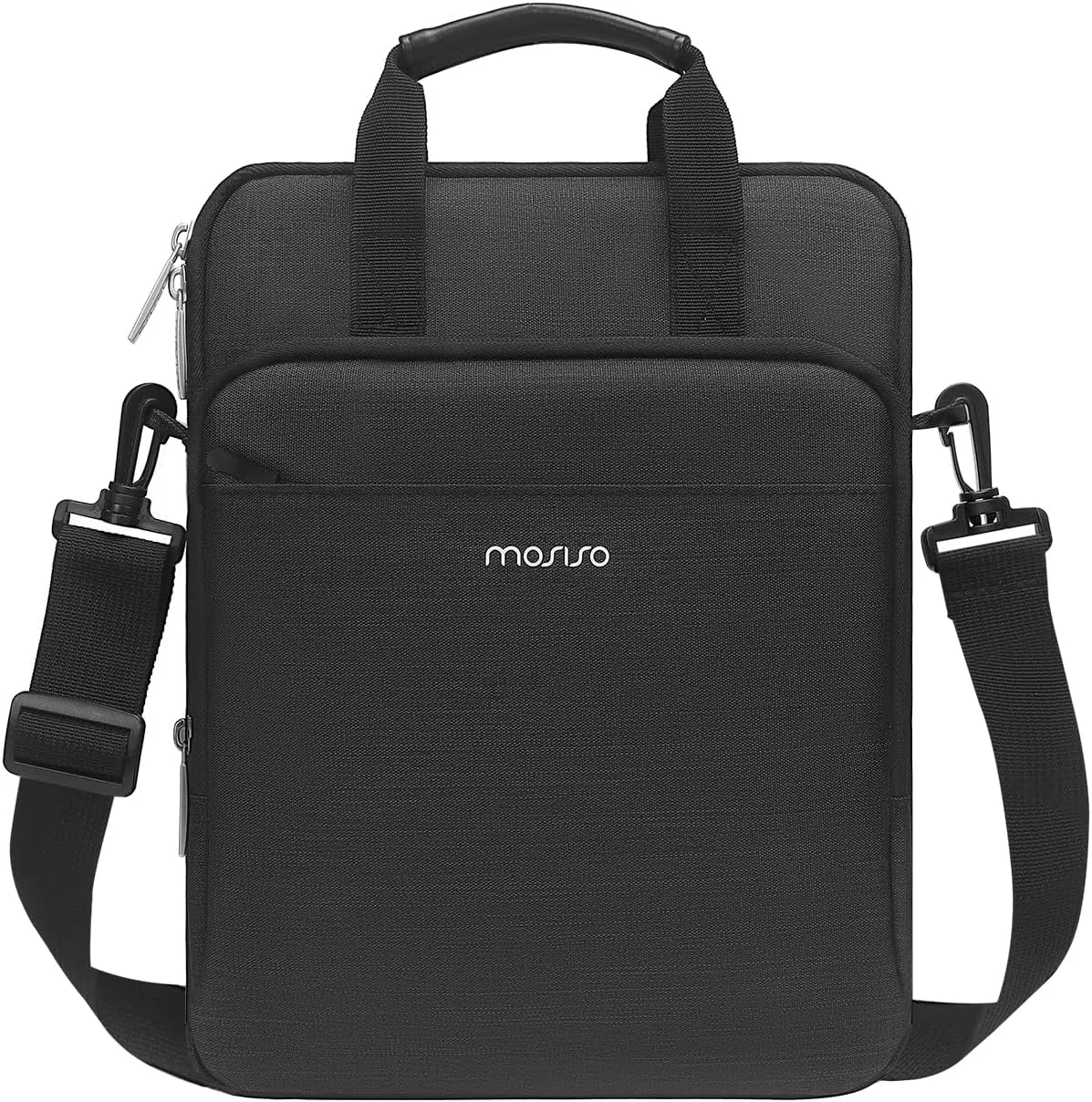 MOSISO Vertical Tablet Sleeve Case Compatible with iPad Pro 13 M4 & iPad Air 13 M3 M2, iPad Pro 12.9 M2 M1 6/5th,Shoulder Bag Front Raised & Horizontal Pocket, Black