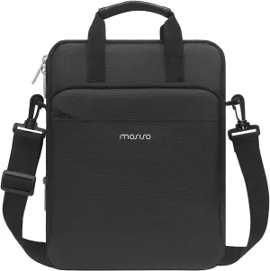 MOSISO Vertical Tablet Sleeve Case Compatible with iPad Pro 13 M4 & iPad Air 13 M3 M2, iPad Pro 12.9 M2 M1 6/5th,Shoulder Bag Front Raised & Horizontal Pocket, Black
