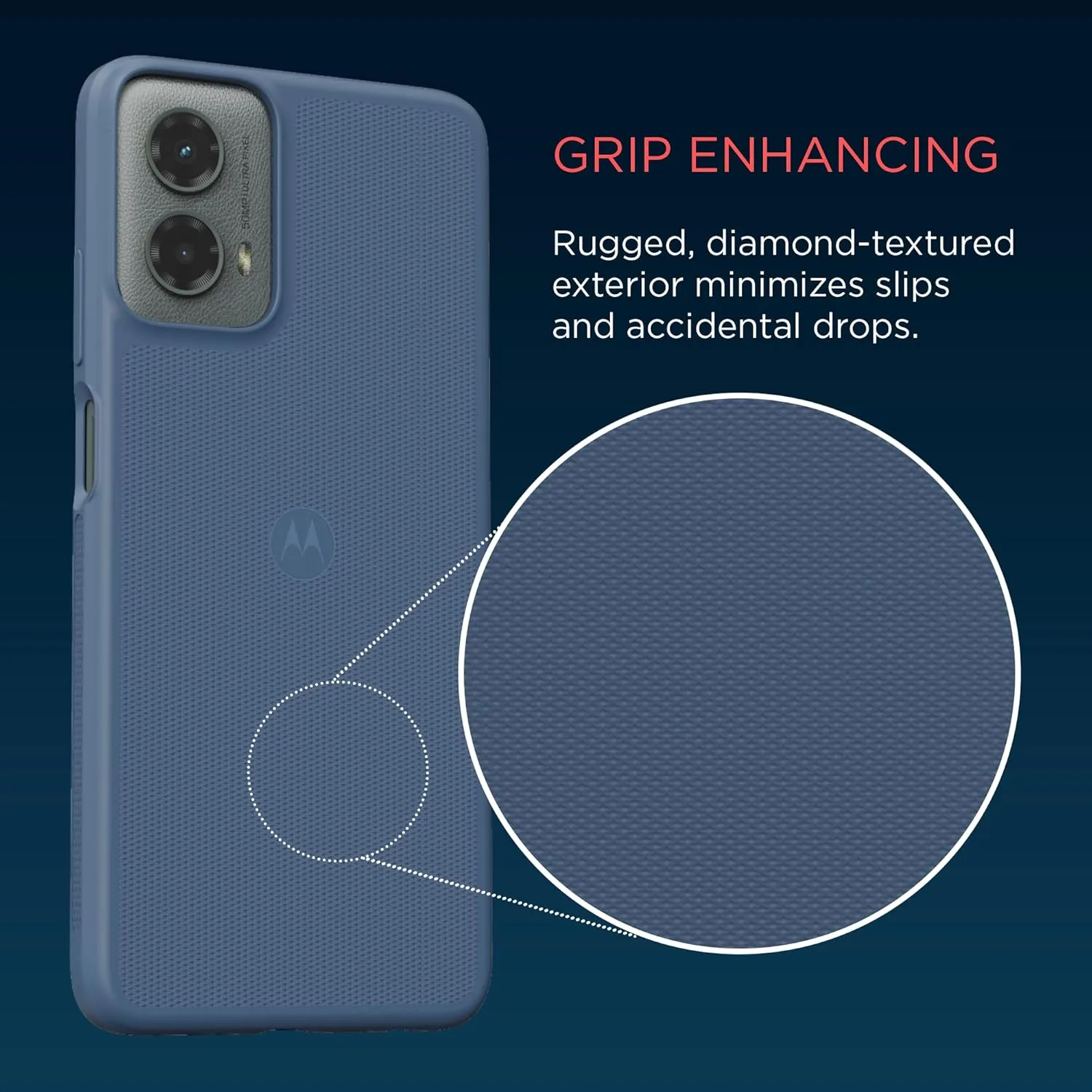 Motorola Moto G 5G (2024) Textured Protective Case- Dusk Blue - Precision fit Shock Absorbing Cases for Enhanced Phone Grip, Style, Drop Protection for Your Moto G 5G 2024