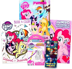 My Little Pony Coloring Book Super Set - Bundle with 4 My Little Pony Books Filled with Games, Puzzles, Stickers and Coloring Activities | MLP Party Supplies