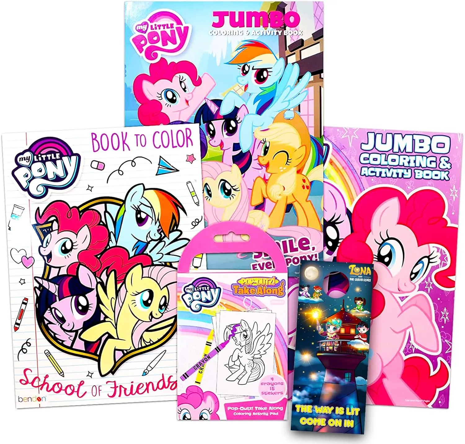 My Little Pony Coloring Book Super Set - Bundle with 4 My Little Pony Books Filled with Games, Puzzles, Stickers and Coloring Activities | MLP Party Supplies