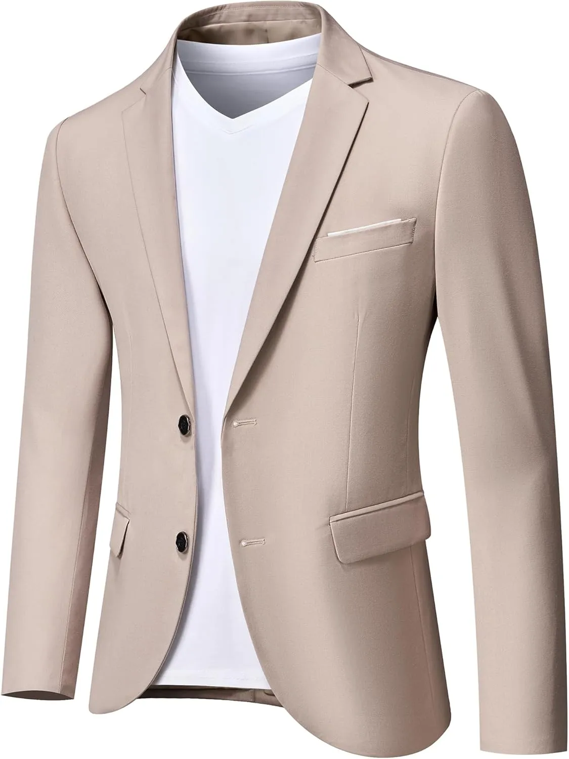 MY'S Men's Slim Fit Blazer, Two Button Casual Lightweight Jacket, Sport Coat for Daily