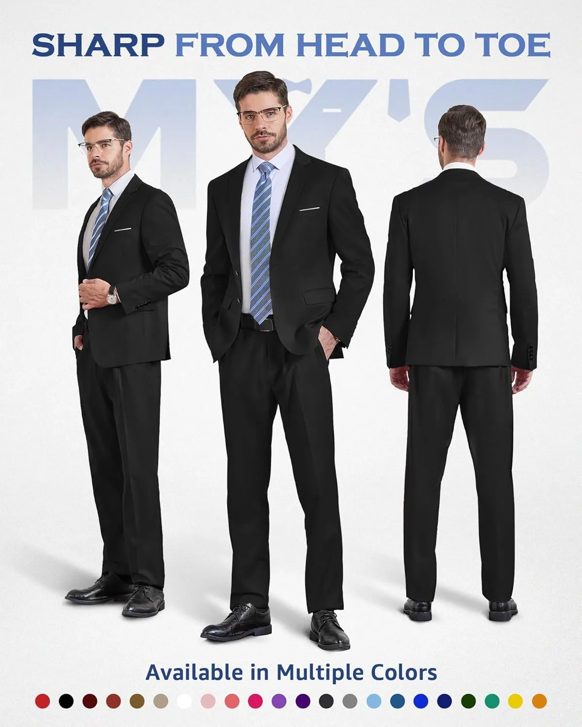 MY'S Men's Slim Fit Blazer, Two Button Casual Lightweight Jacket, Sport Coat for Daily