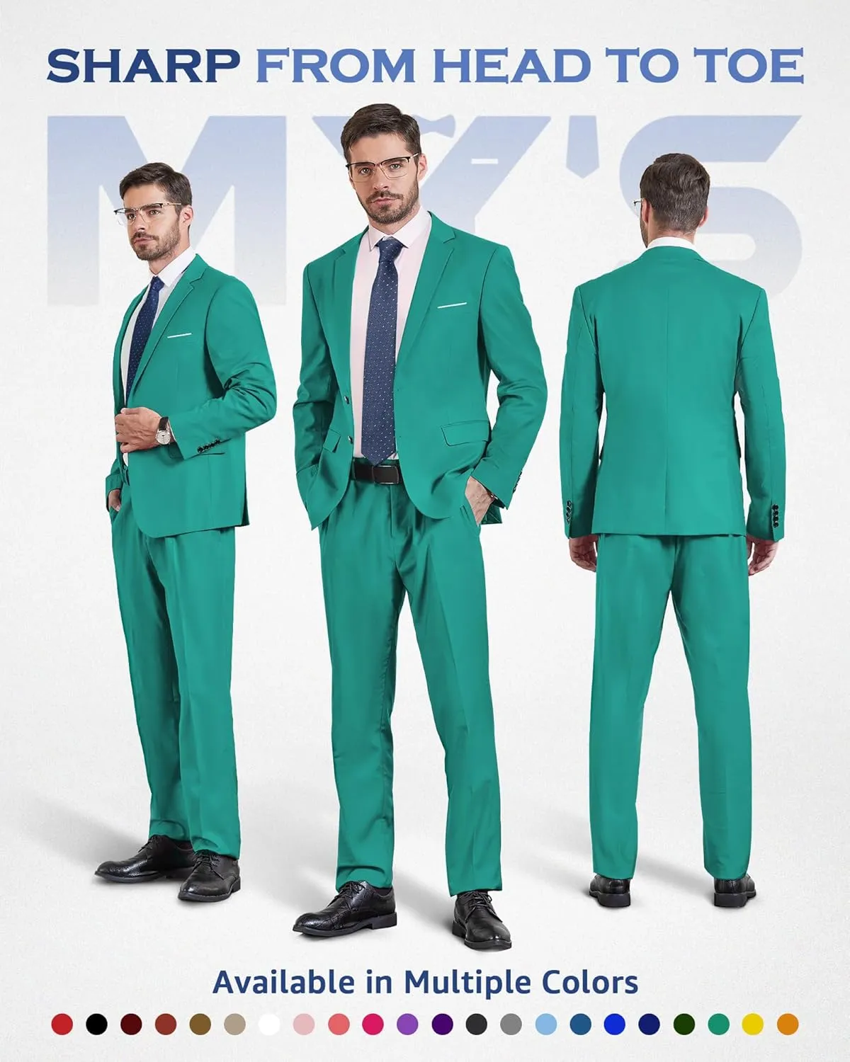 MY'S Men's Slim Fit Blazer, Two Button Casual Lightweight Jacket, Sport Coat for Daily