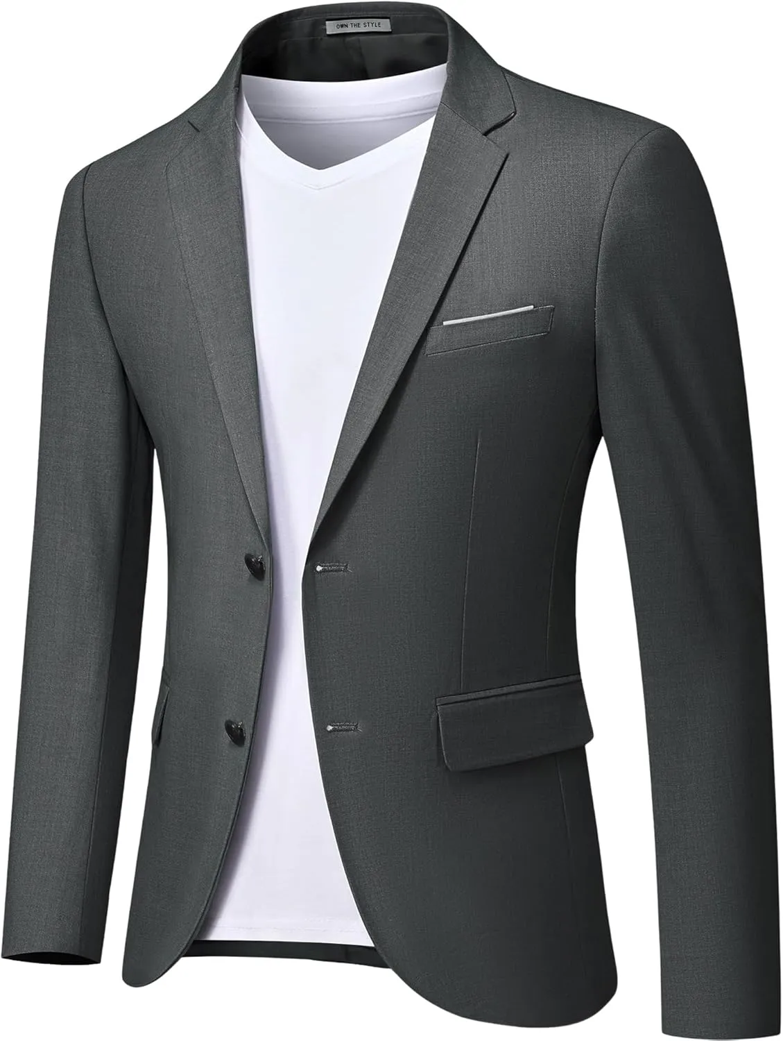 MY'S Men's Slim Fit Blazer, Two Button Casual Lightweight Jacket, Sport Coat for Daily