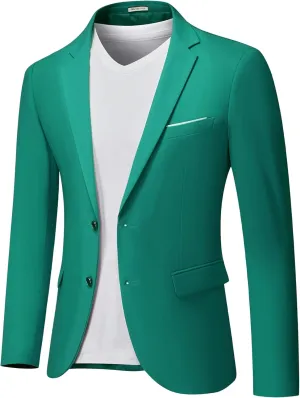 MY'S Men's Slim Fit Blazer, Two Button Casual Lightweight Jacket, Sport Coat for Daily