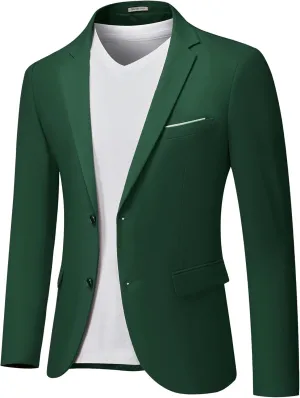 MY'S Men's Slim Fit Blazer, Two Button Casual Lightweight Jacket, Sport Coat for Daily