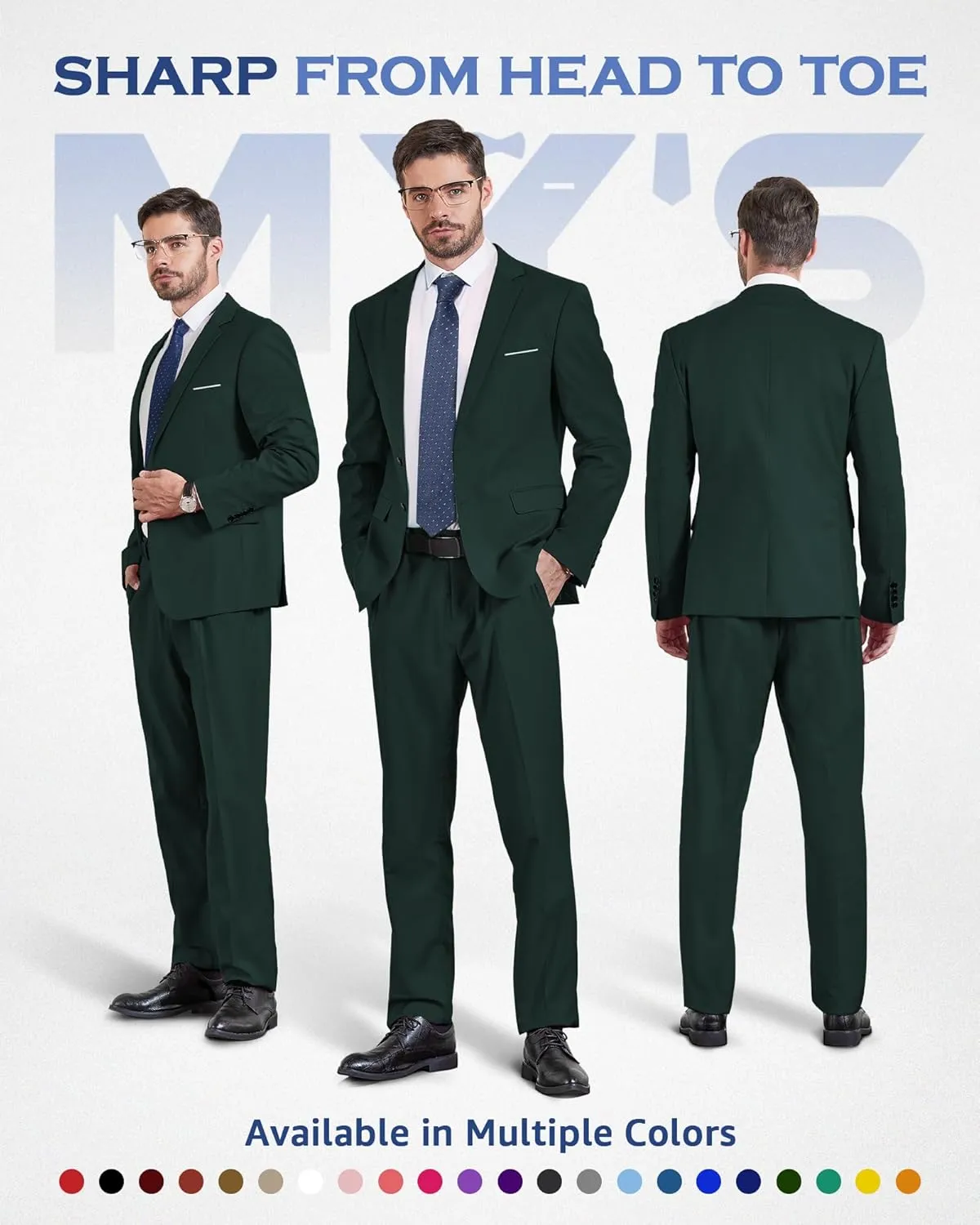 MY'S Men's Slim Fit Blazer, Two Button Casual Lightweight Jacket, Sport Coat for Daily