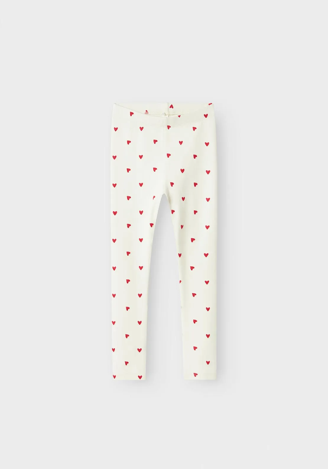 Name It Mini Girl Heart Print Legging, Cloud Dancer