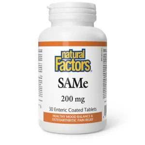 Natural Factors SAMe 200 mg Enteric Coated Tablets