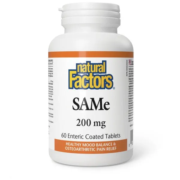 Natural Factors SAMe 200 mg Enteric Coated Tablets