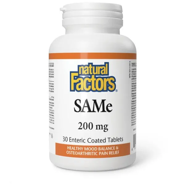 Natural Factors SAMe 200 mg Enteric Coated Tablets