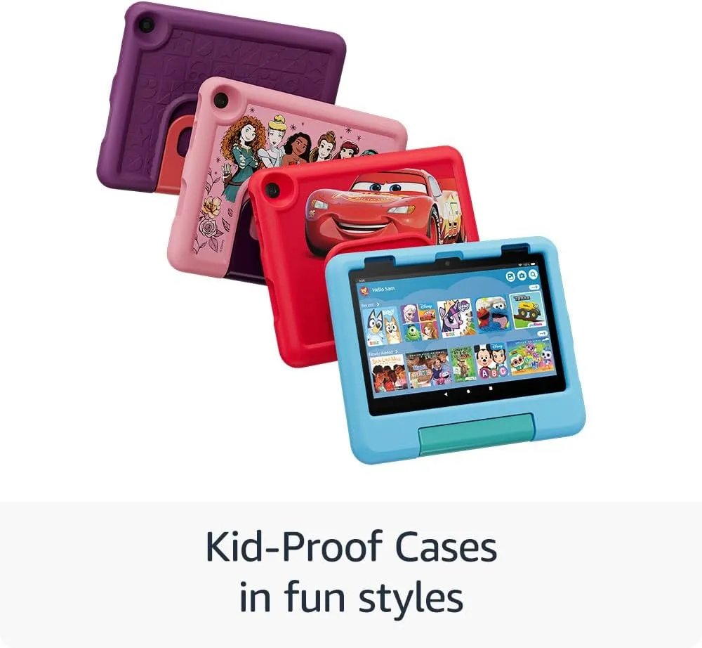 New Amazon Fire HD 8 Kids tablet, ages 3-7. With bright 8" HD screen. Includes ad-free and exclusive content, parental controls and 13-hr battery, 32GB, Blue, (2024 release)