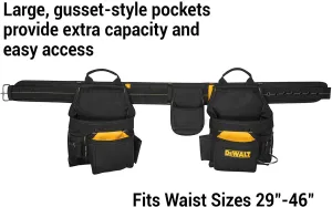 New DEWALT DG5640 16-Pocket Deluxe Carpenter's Combo Apron! Fits Waist 29"- 46", Retails $70 