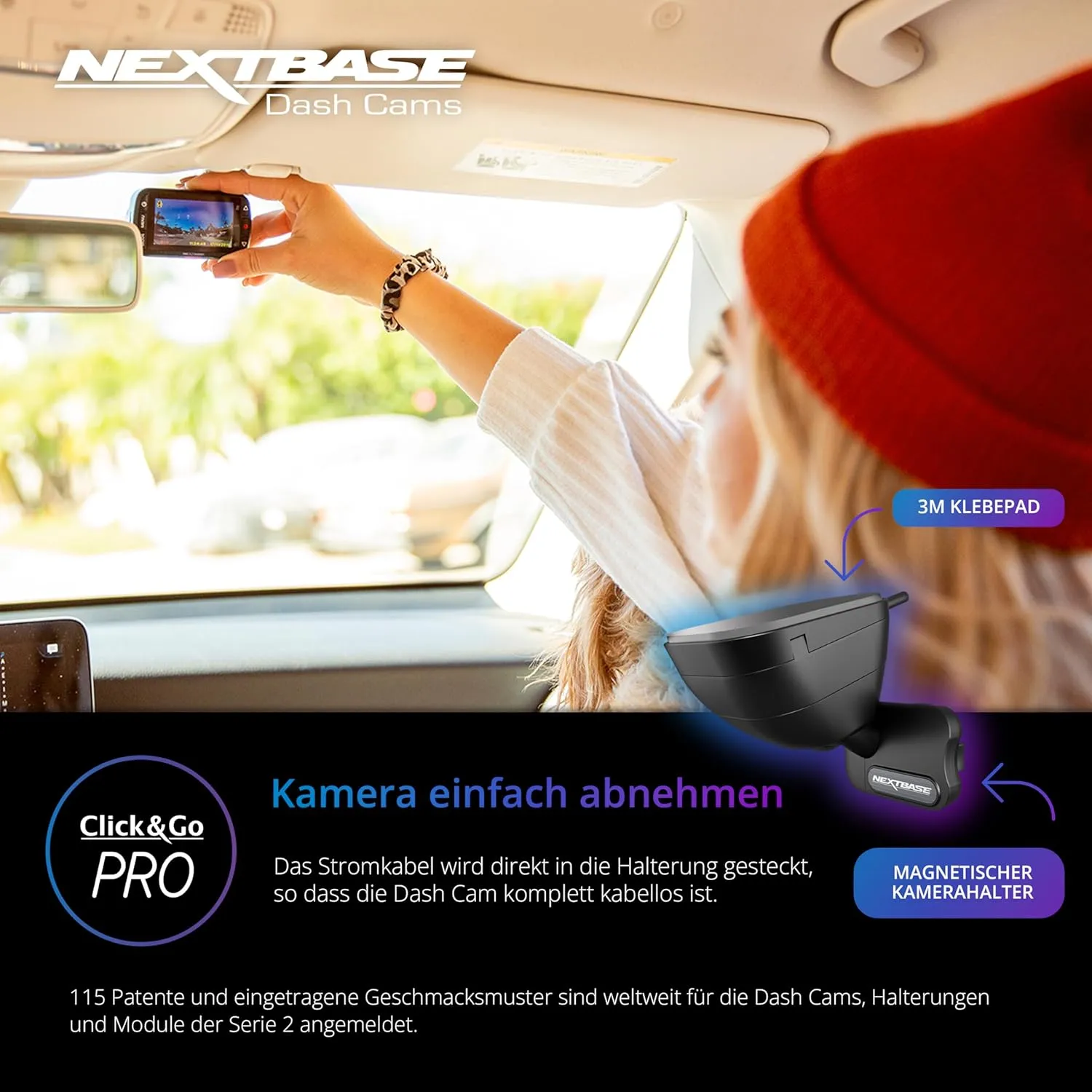Nextbase 222XR 1080p Dash Cam   Rear Cam HD in Car Mini Camera with Parking Mode, Night Vision, Automatic Loop Recording and File Protection, Reliable and Durable