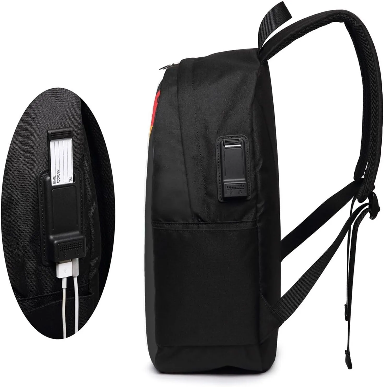 Nicaragua LGBT Rainbow Gay Pride Map Flag Laptop Backpacks Travel Backpack Casual Business Daypack Sport Rucksack Computer Bag Fits up to 17 Inch Notebook with USB Port