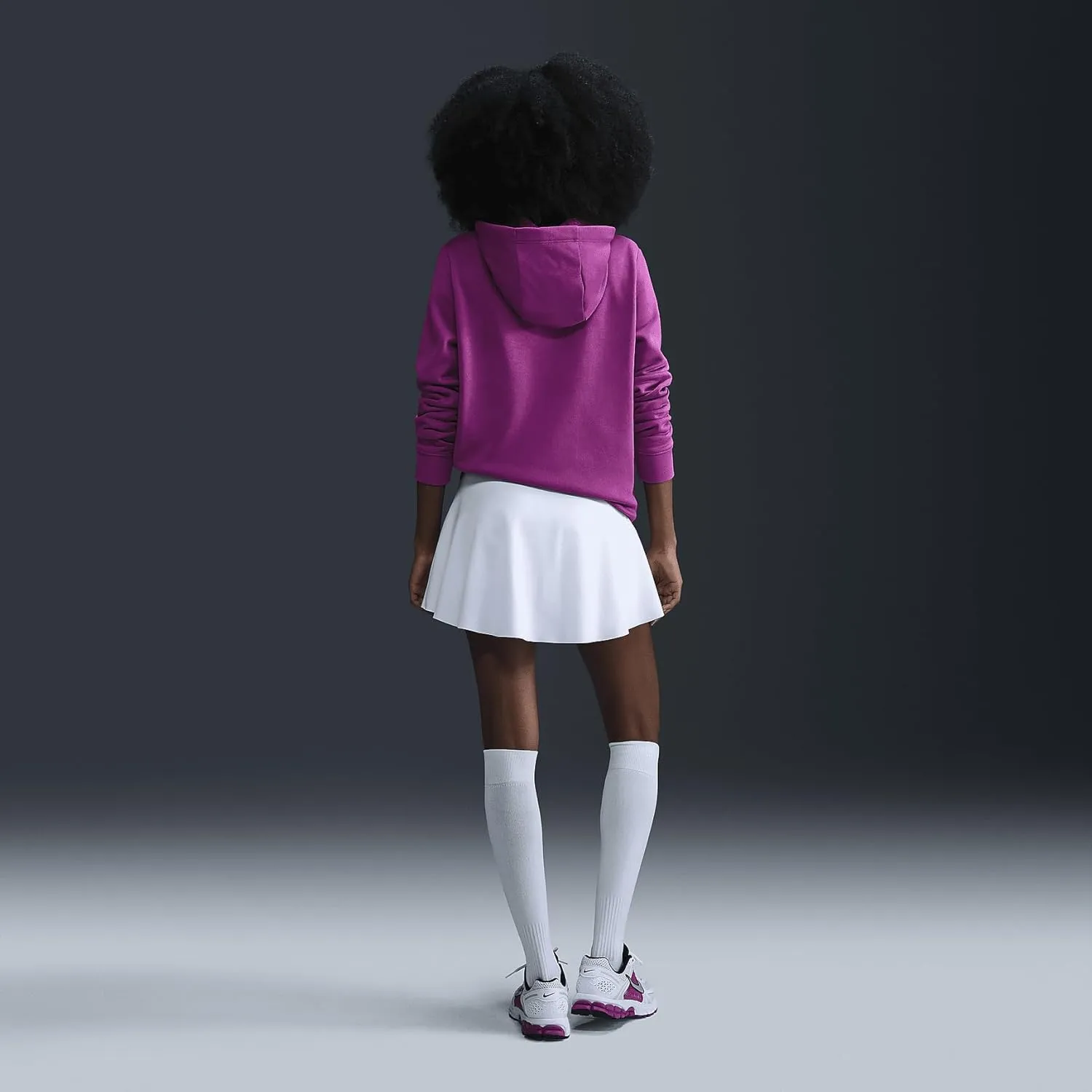 Nike Sportswear Club Fleece Women's Pullover Hoodie (DQ5793-518, Hot Fuchsia/White)