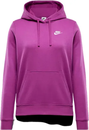 Nike Sportswear Club Fleece Women's Pullover Hoodie (DQ5793-518, Hot Fuchsia/White)