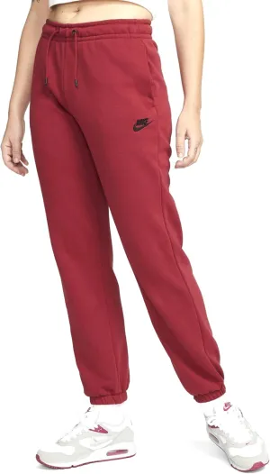 Nike Women's Sportswear Essential Fleece Pants (as1, Alpha, x_l, Regular, Regular, Pomegranate/Black)