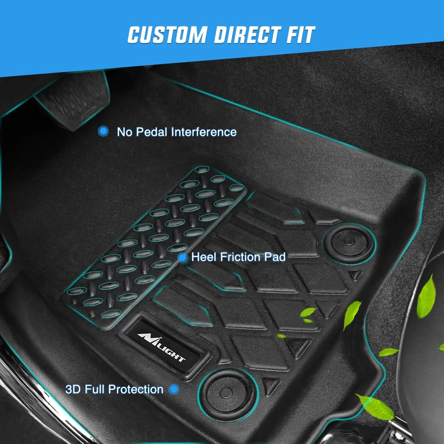 Nilight TPE Floor Mats for Mitsubishi Outlander 2014 2015 2016 2017 2018 2019 2020 2021,All Weather Custom Fit Heavy Duty Floor Liners