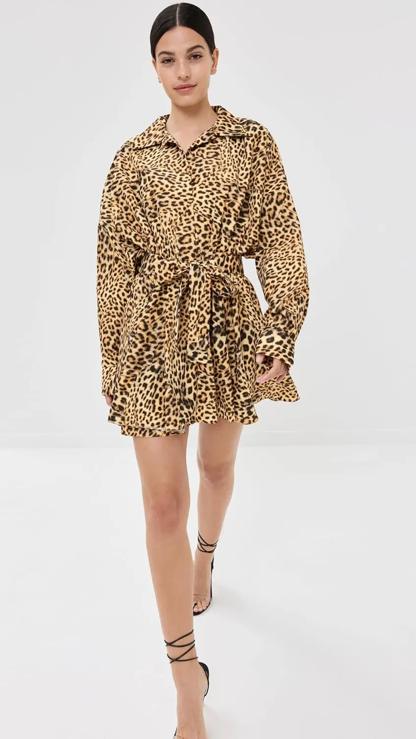 Norma Kamali Women's Super Oversized Shirt Flared Mini Dress