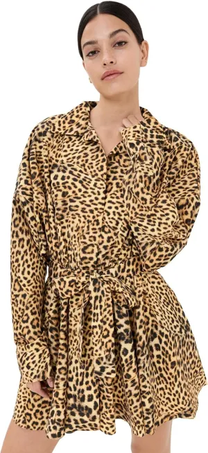 Norma Kamali Women's Super Oversized Shirt Flared Mini Dress