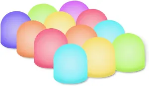 Novelty Place Color Changing Mini Nightlight, Multicolor LED Mood Lighting - Night Light for Kid's Bedroom, Bathroom, Living Room - Battery Powered (Pack of 12)