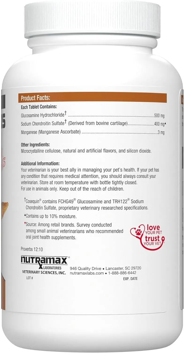 Nutramax Cosequin DS Joint Health Supplement for Dogs - With Glucosamine and Chondroitin, 132 Chewable Tablets